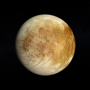 木星月欧罗巴渲染天文学教育太阳系木星轨道宇航员科学背景图片