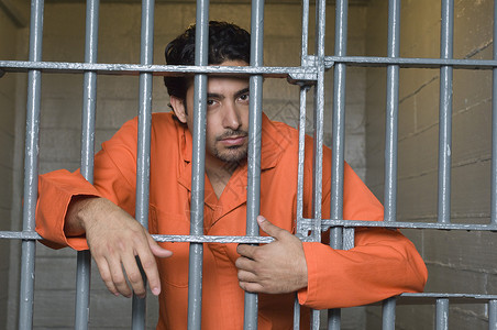 监狱囚犯的肖像背景图片