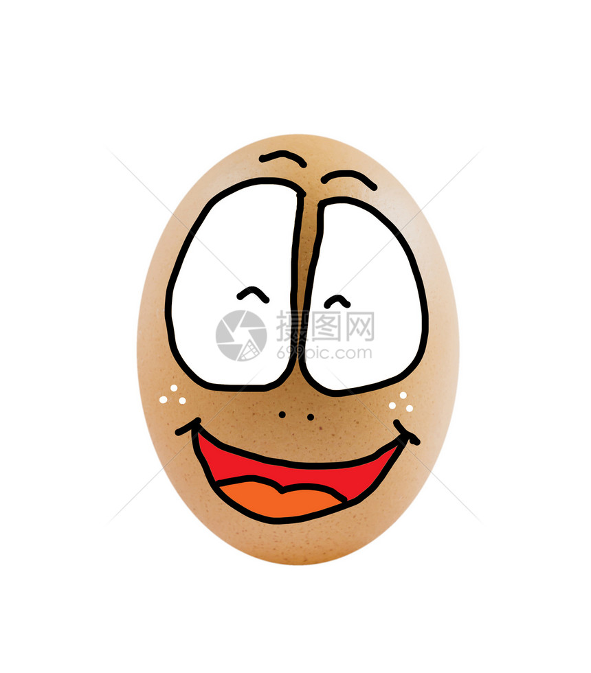 一个鸡蛋白色乐趣营养棕色食物眼睛情感绘画椭圆形蛋壳图片