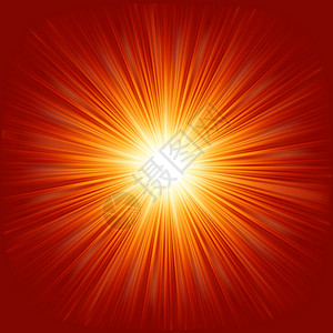 新星恒星爆发红火和黄火 EPS 10射线插图星星辐射红色爆破光环黄色光束白色插画