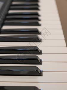 音乐键盘键器官钢琴乐器钥匙大键白色黑色背景图片