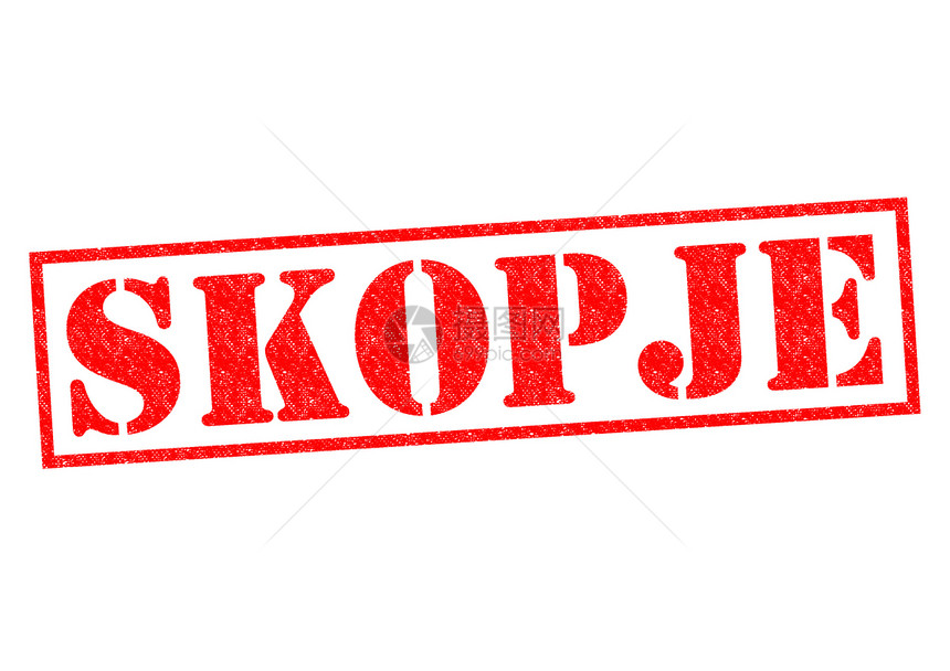SKOPJE 斯科普杰旅游红色标签白色徽章签证标题城市橡皮文化图片