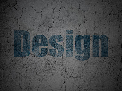 垃圾墙背景上的营销概念设计产品销售网络水泥宣传插图风化战略社区蓝色背景图片