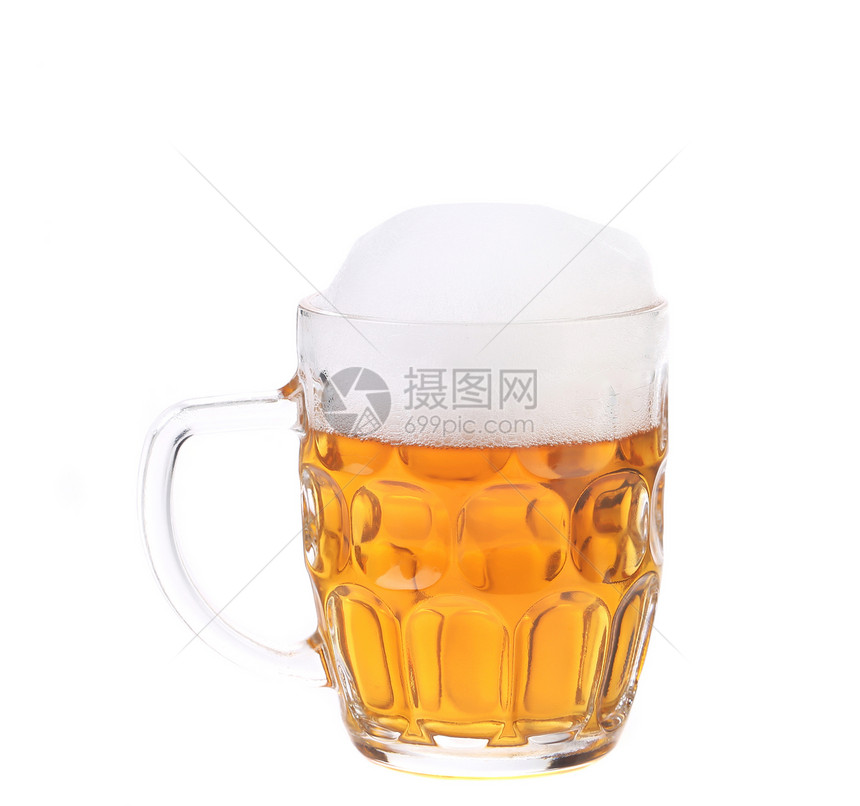 高大的啤酒杯与泡沫文化黄色液体庆典流动琥珀色酒吧酒精金子气泡图片
