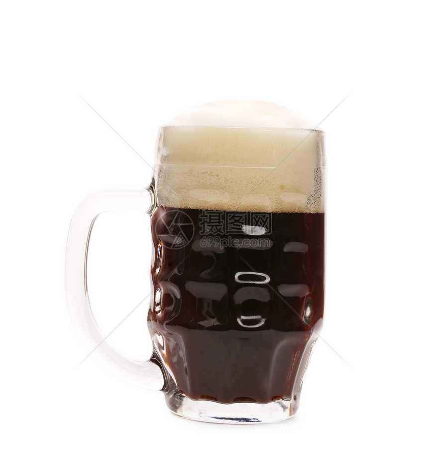 高大的啤酒杯与泡沫饮料酒精黄色白色琥珀色啤酒流动酒吧庆典食物图片