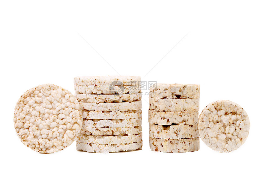 一大堆大米零食食物圆圈小吃赌注营养圆形饼干薄脆玉米沙漠图片
