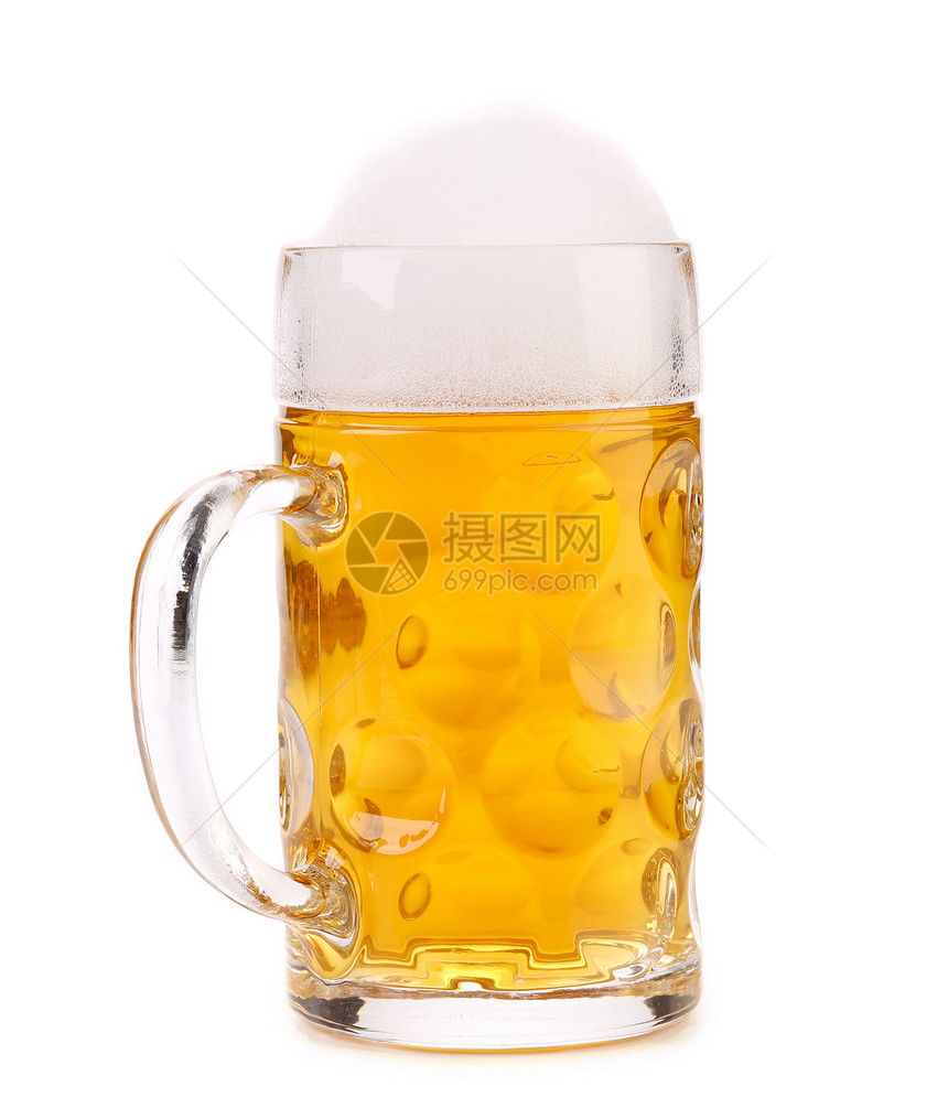 高大的啤酒杯与泡沫气泡庆典白色琥珀色流动食物酒吧黄色文化液体图片