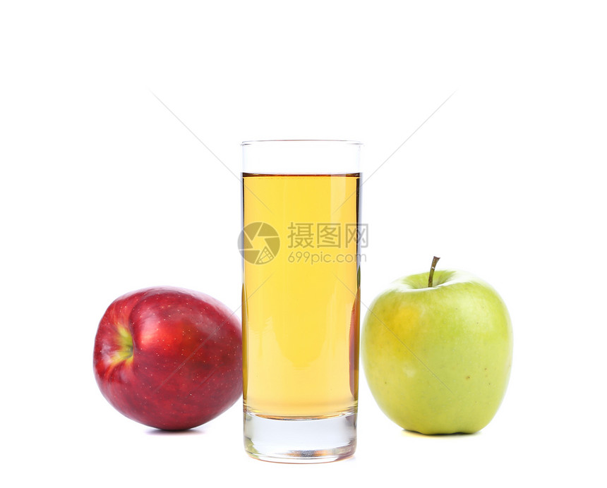 绿苹果和红苹果汁图片