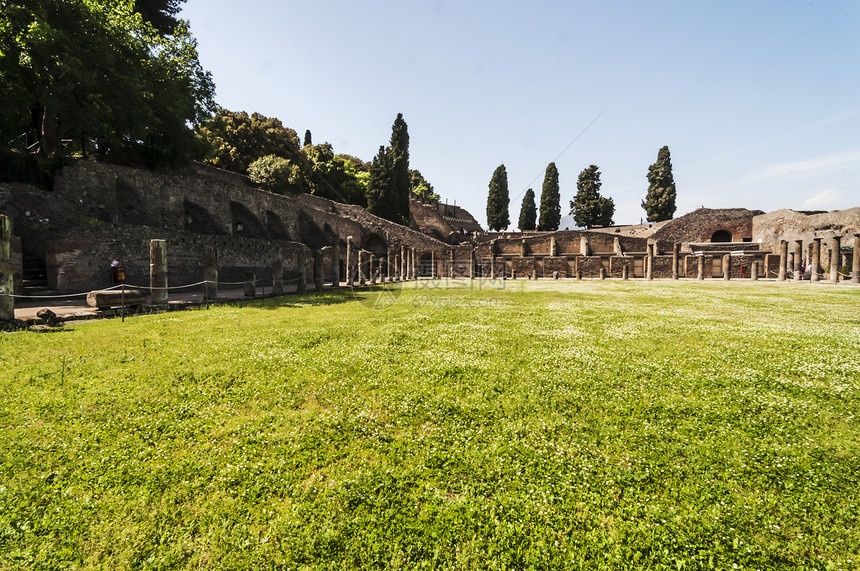 庞贝佩莱斯特拉废墟旅行柱子挖掘旅游帝国遗产古董考古学建筑学图片