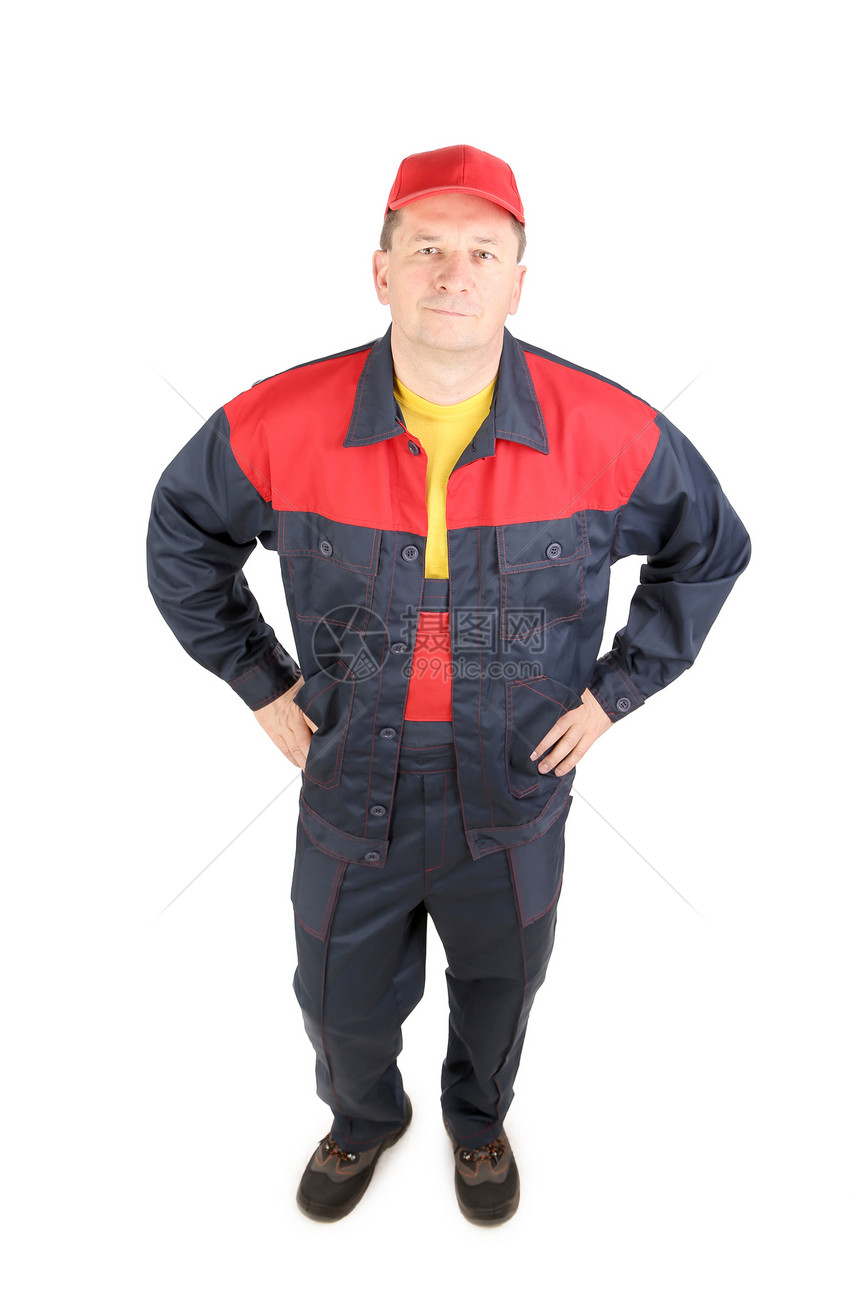 工作服和红帽工人图片