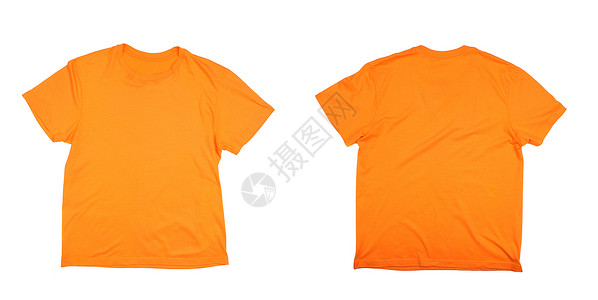 橙色T恤的前后高清图片