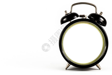 时钟闹钟唤醒时间测量小时展示白色警报背景图片