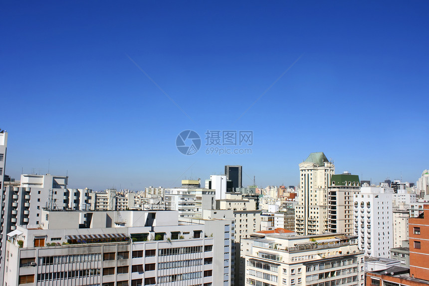圣保罗的天际线摩天大楼城市天气蓝色建筑学建筑旅行天空风景中心图片