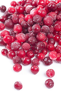 冷冻克兰莓白色红色食物背景图片
