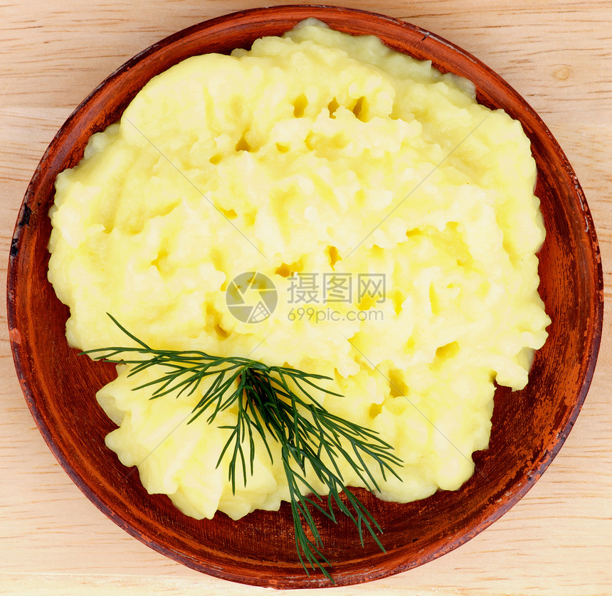 土豆泥素食白色奶油午餐小菜土豆浓汤食物黄色蔬菜图片