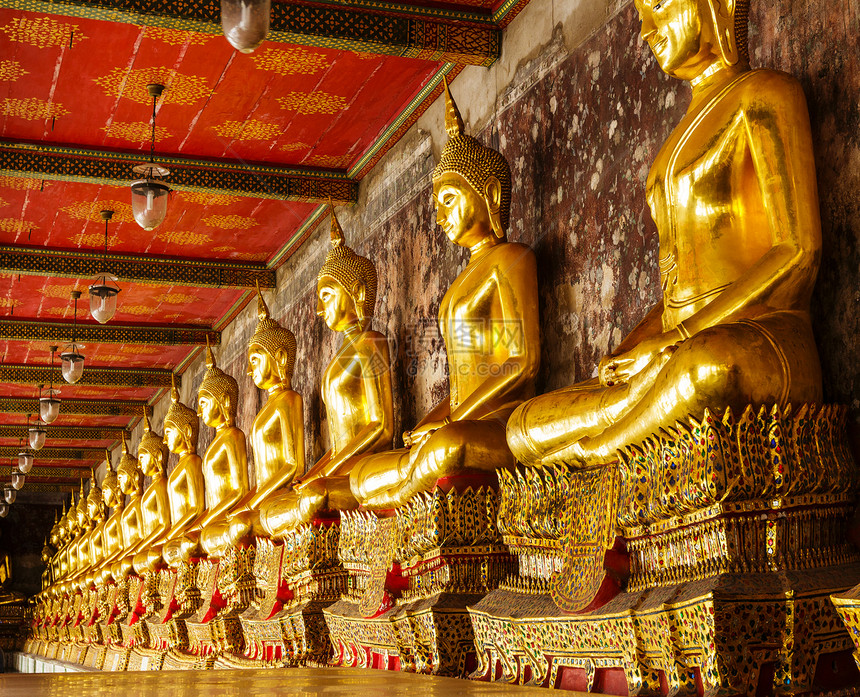庙中金芽雕像精神数字宗教佛教徒历史扫管祷告崇拜历史性图片