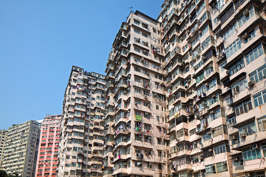 过分拥挤的住宅楼生活人口贫民窟民众建筑学住房城市公寓贫困图片