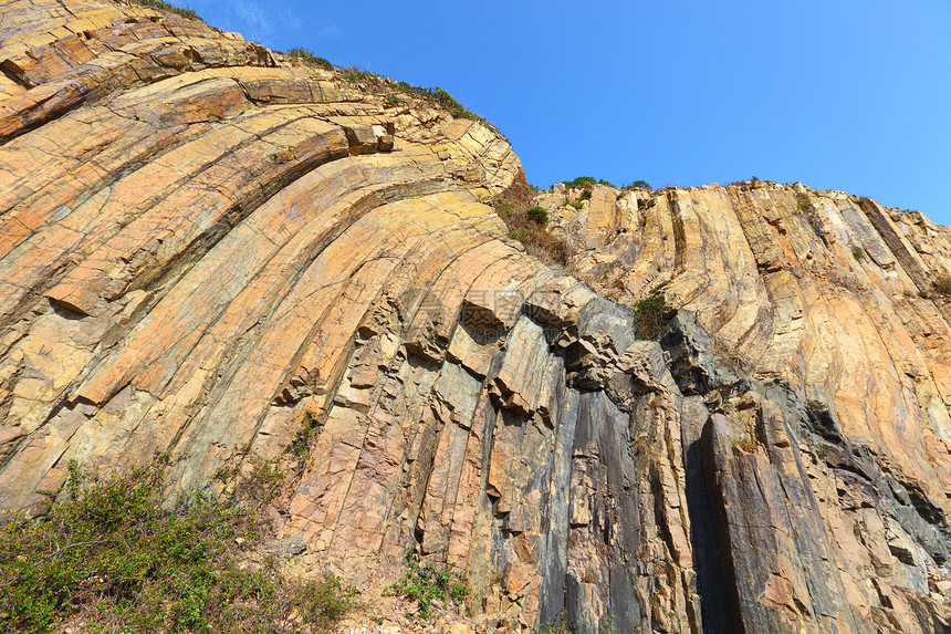 香港国家地理公园全国地籍公园植物六边形岩石环境天际柱子爬坡森林农村天空图片