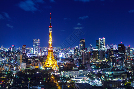东京市发光的天际线高清图片