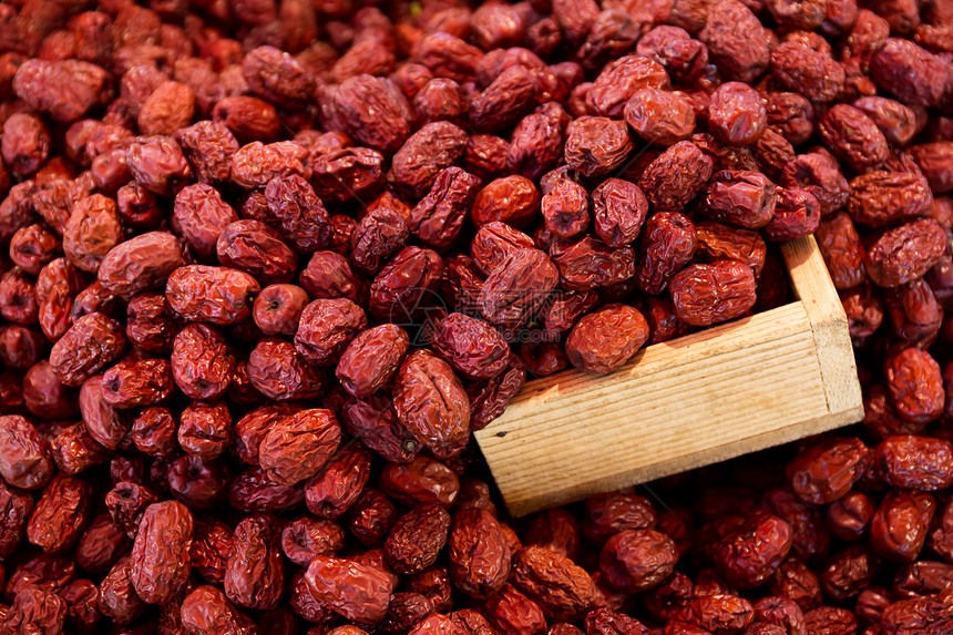 干燥的红jujube食物市场果实草本植物收成水果果子草本木头红色图片
