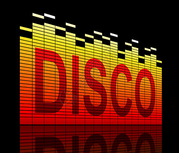 迪斯科概念社会酒吧夜总会插图夜店舞厅均衡器舞蹈乐趣黄色背景图片
