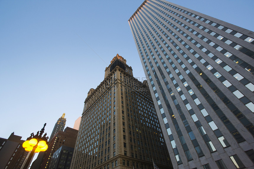 摩天大楼低角度视图芝加哥伊利诺伊图片
