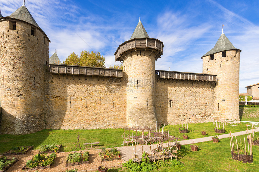 法国中世纪城市卡尔卡松村庄旅游地标城墙建筑学王国地方图片