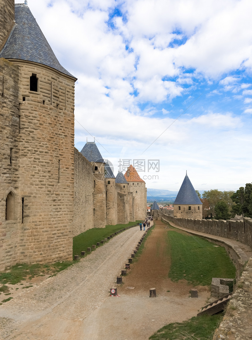 法国中世纪城市卡尔卡松建筑学旅游王国城墙地标村庄地方图片