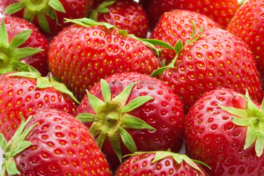 草莓绿色浆果茶点水果甜点饮食食物小吃图片