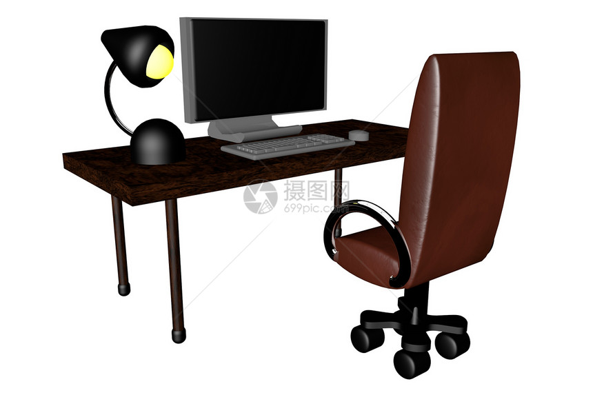 服务台家具木头笔记本椅子工作白色商业职场电脑桌面图片