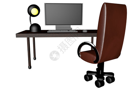 服务台键盘笔记本办公室经理电脑木头商业工作桌面白色背景图片
