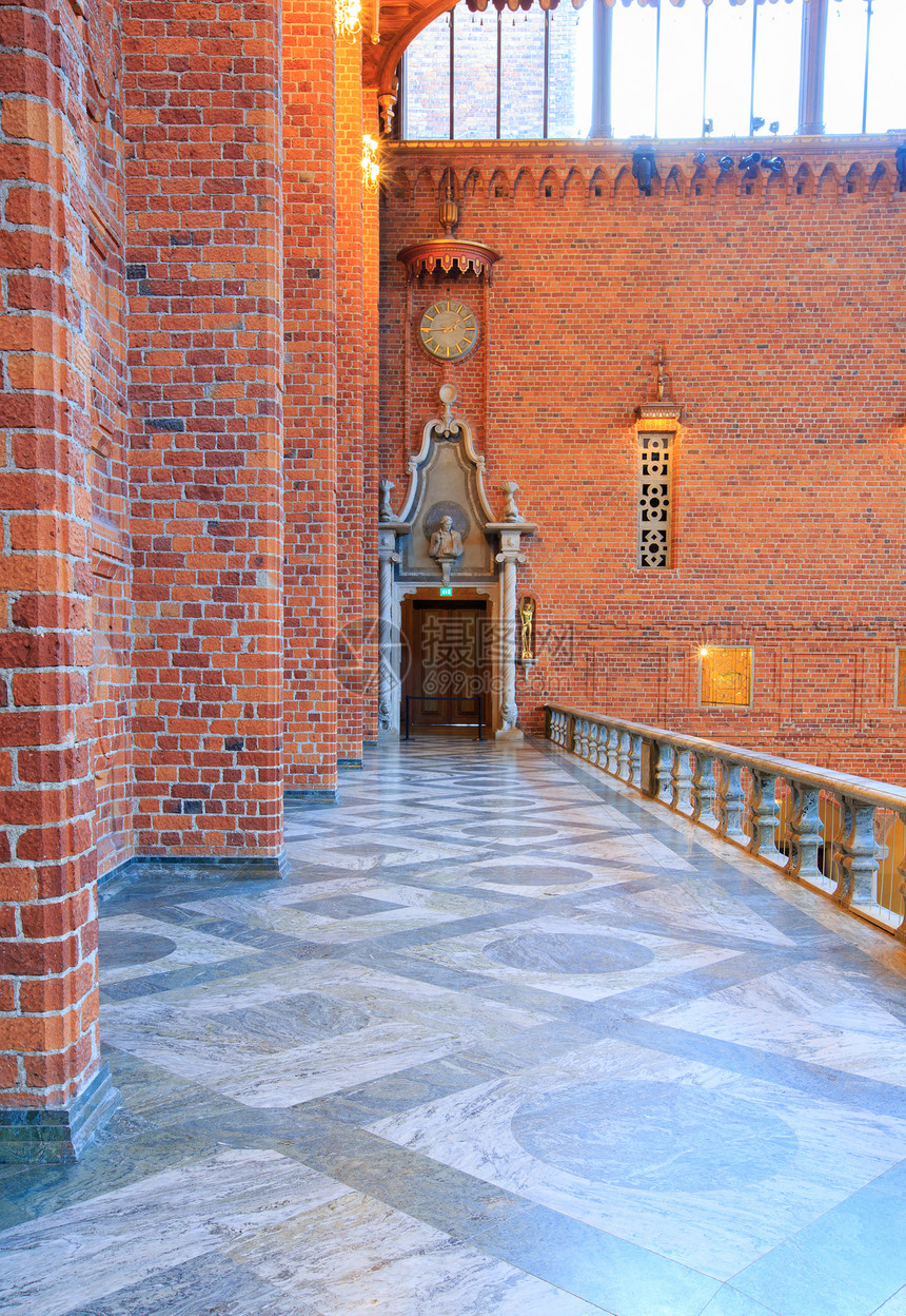斯德哥尔摩市政厅的大会堂图片