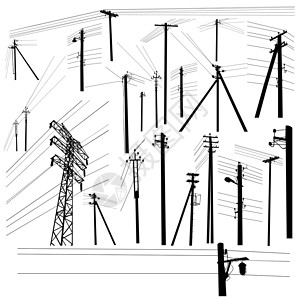 环塔拉力赛Pylon高压电压电线环光灯插画
