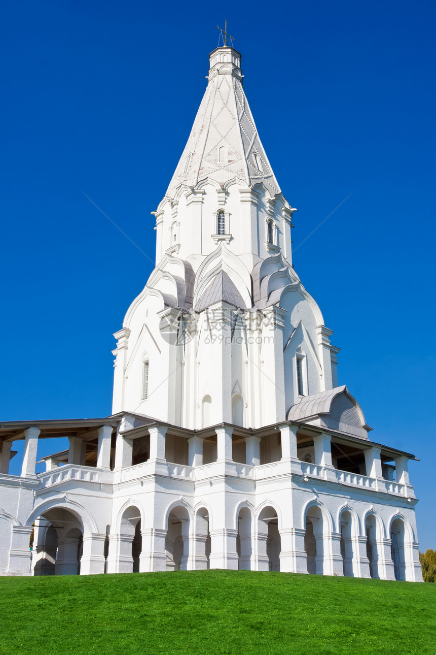 Kolomenskoe教堂教会绿色大教堂文化圆顶白色博物馆建筑学旅行宗教天空图片