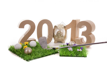 新年高尔夫球比赛西尔维斯特节省高清图片