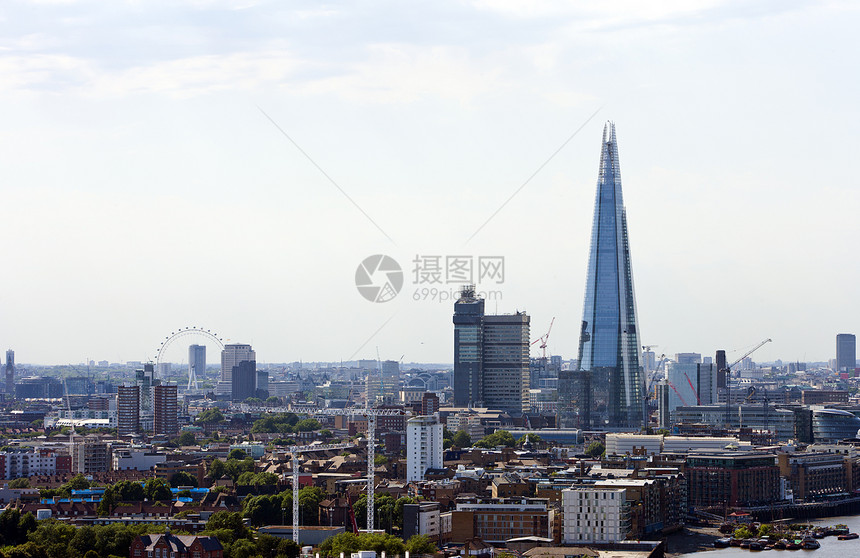 沙石眼和伦敦之眼 高视 伦敦建筑地标首都场景旅行景观碎片外观商业城市图片