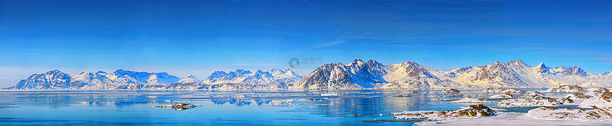 绿地全景天空环境海洋生态峡湾冰帽反射冻结旅行冰川图片