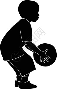 与球 光影矢量一起玩身体黑色孩子男生插图跑步白色背景图片