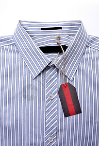 衣领标签带有价格标签的衬衫衣领零售服装男性衣服袖子销售白色按钮背景