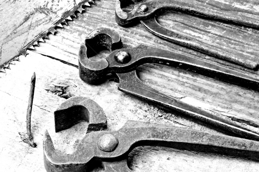 古老的生锈工业古董维修力量单色乐器怀旧乡村指甲工作图片
