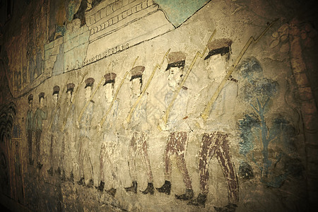 苏万达拉兰壁壁画历史手工绘画扫管旅行古董寺庙艺术生活文化背景