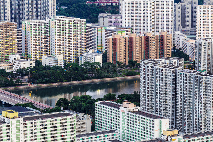 香港的公屋景观天际人口民众住房住宅建筑场景风景城市图片