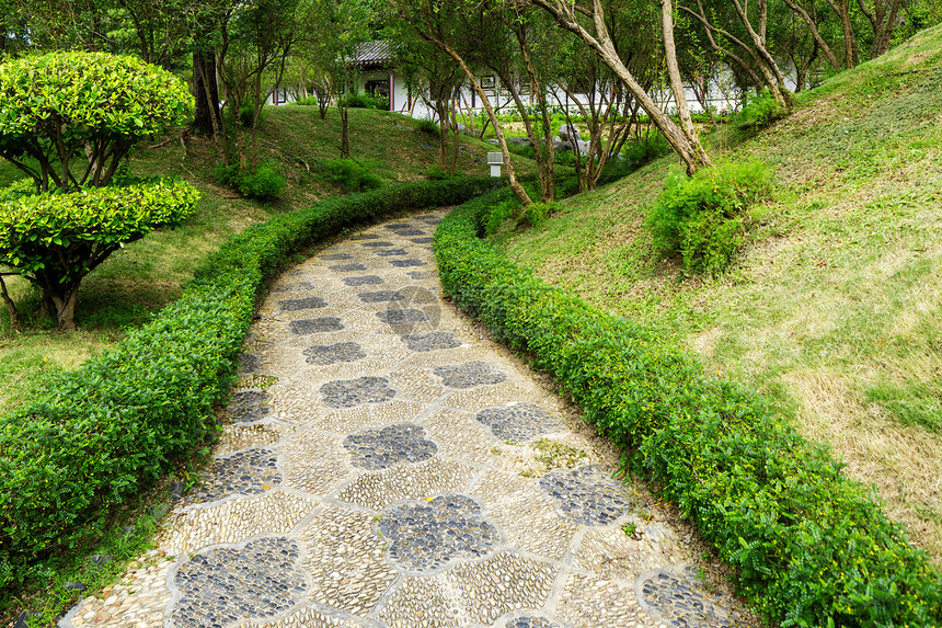 中国花园的石路图片
