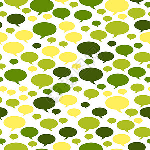绿色与黄色泡泡演讲泡泡背景笔记讨论商业标签营销空白绿色说话圆形变体插画