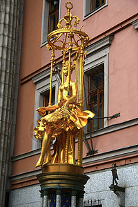 Turandot不老泉公主 俄罗斯莫斯科古老的阿巴特街城市文化雕像民众黄色建筑师剧院雕塑建筑艺术背景