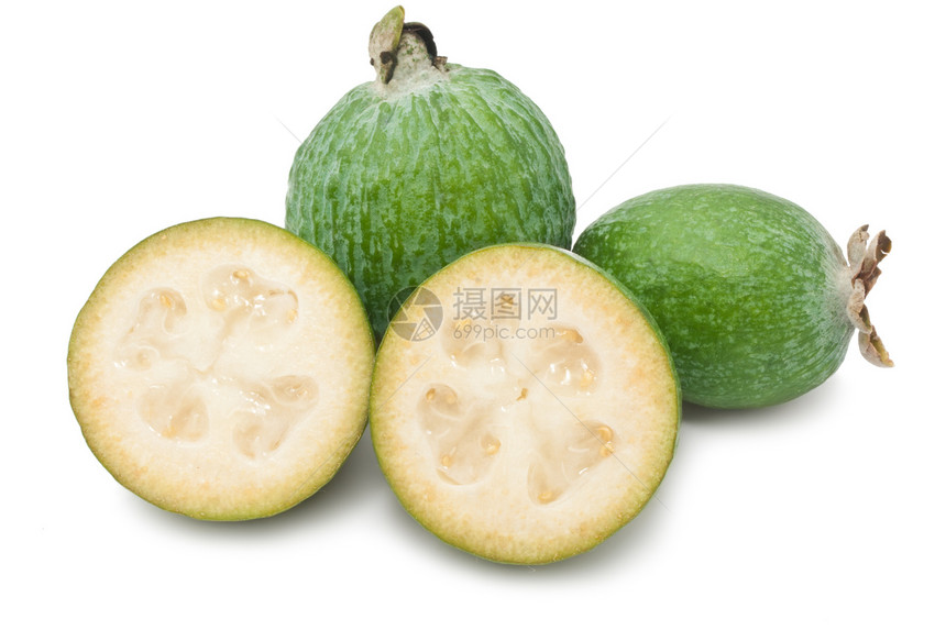 Feijoa 水果食物绿色热带味道美食异国情调白色芳香图片