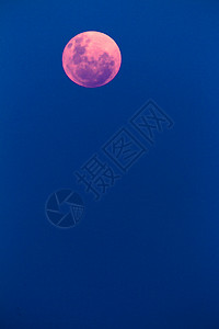 月亮粉红蓝背景图片