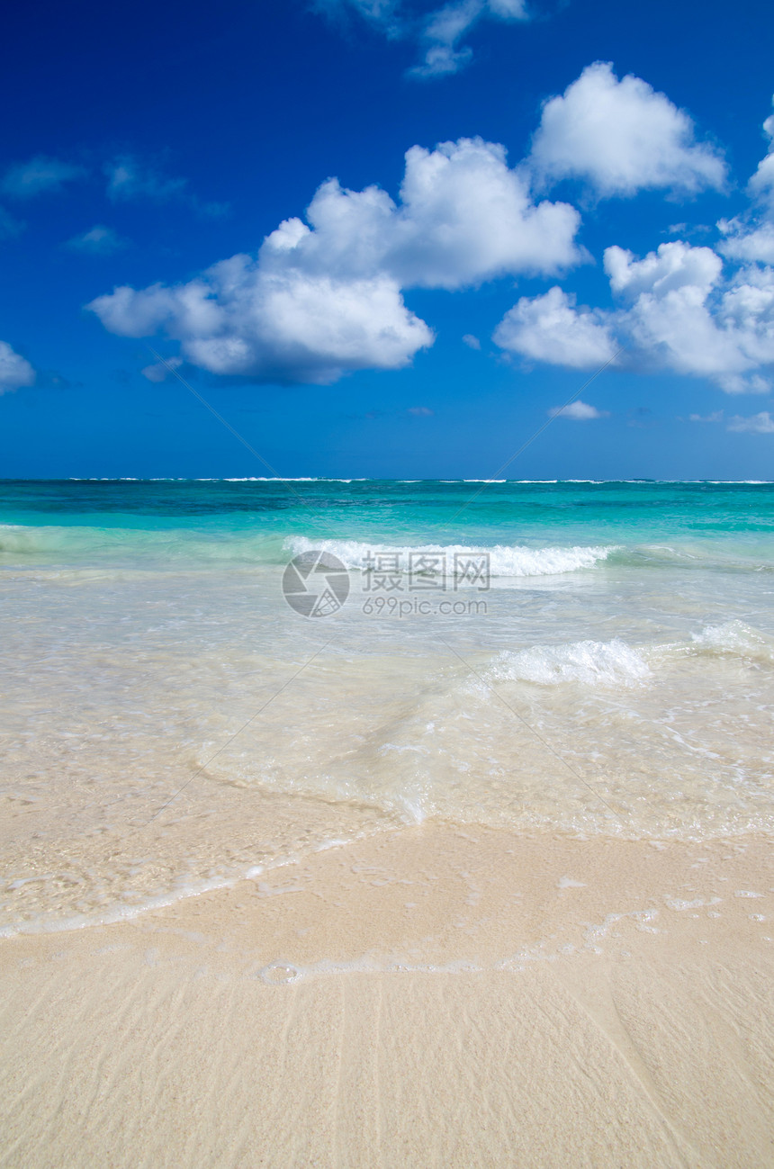海 海海景冲浪天空天堂蓝色热带太阳海浪假期晴天图片