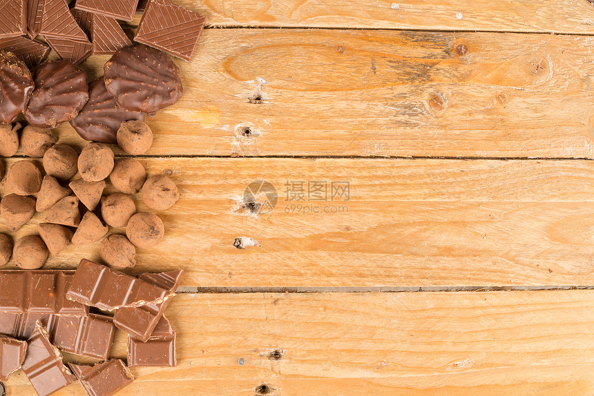 糖果糖乡村坚果饼干巧克力水平糖果桌子榛子图片