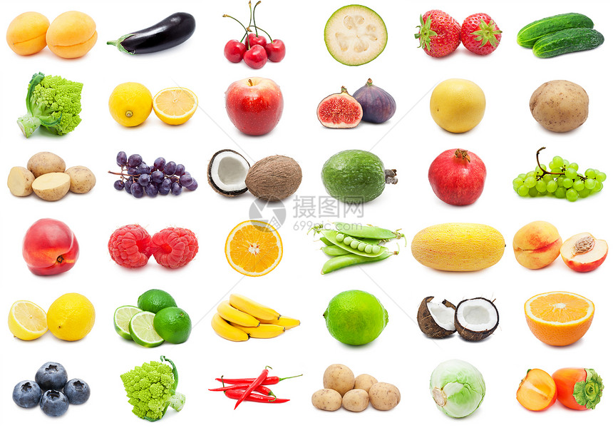水果和蔬菜西瓜石榴覆盆子椰子香蕉辣椒土豆菠萝胡椒玉米图片